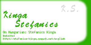 kinga stefanics business card